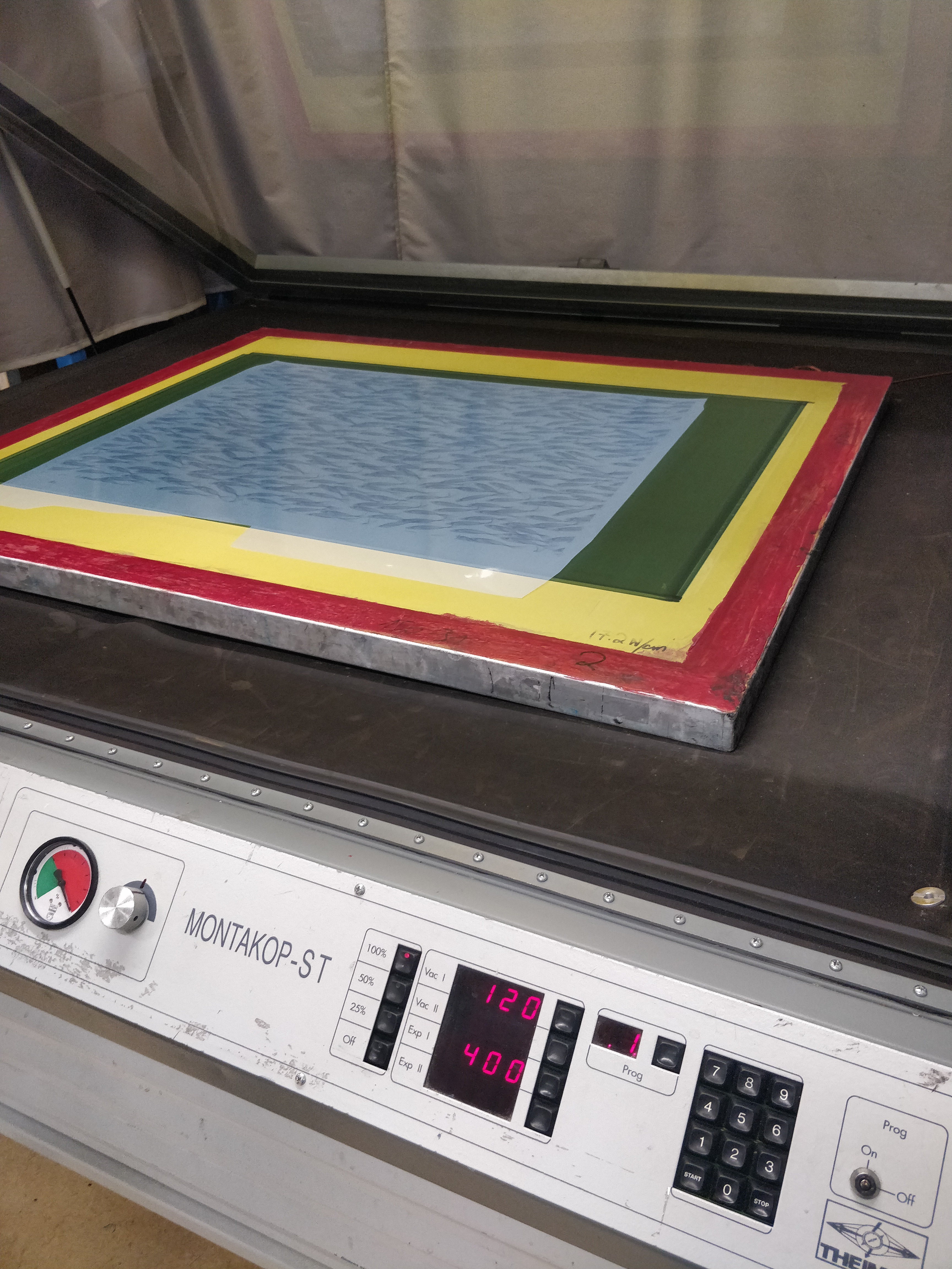 Be Brave poster during the screen-printing process