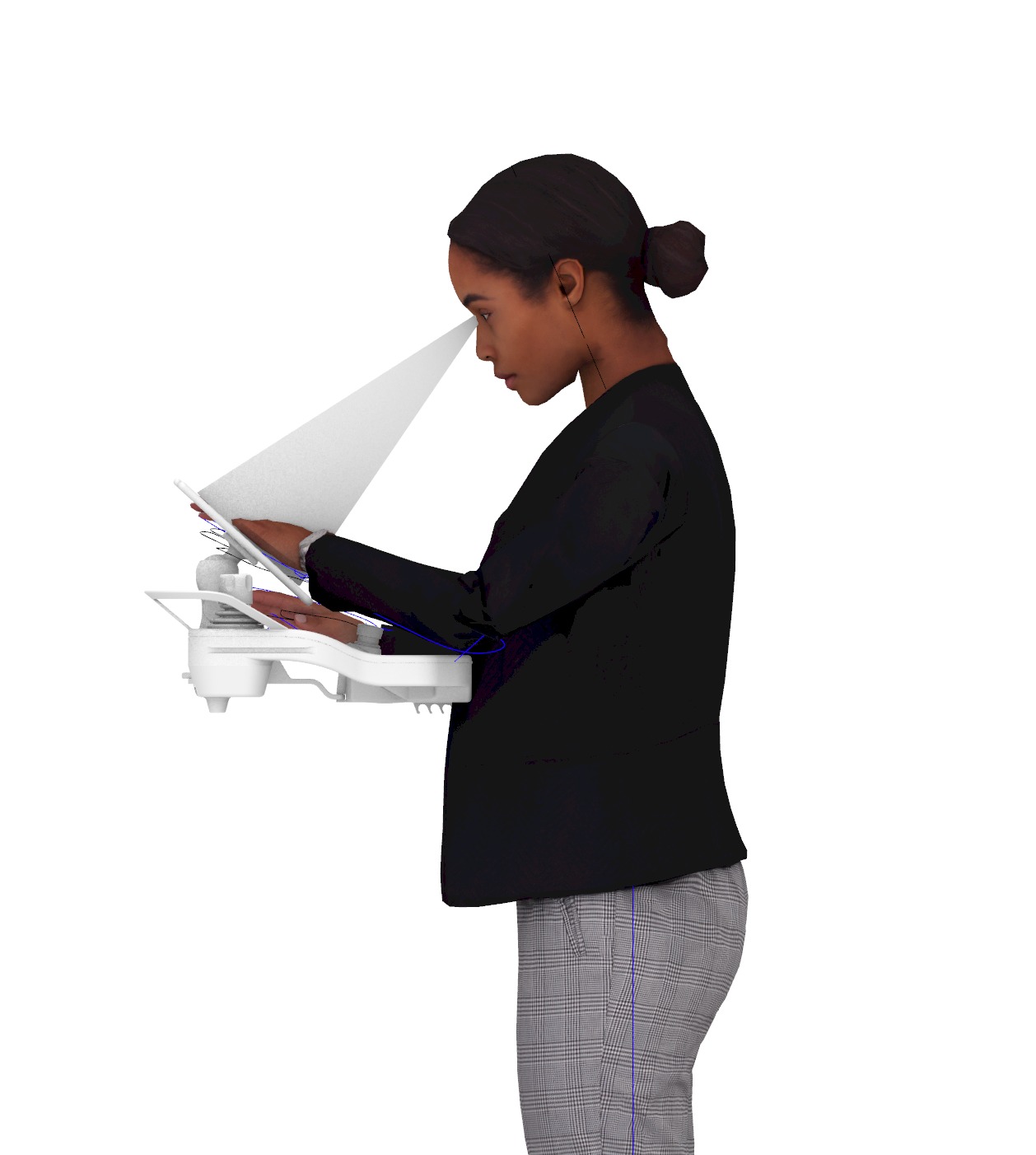 Design sketch exploring handle ergonomics for the remote control