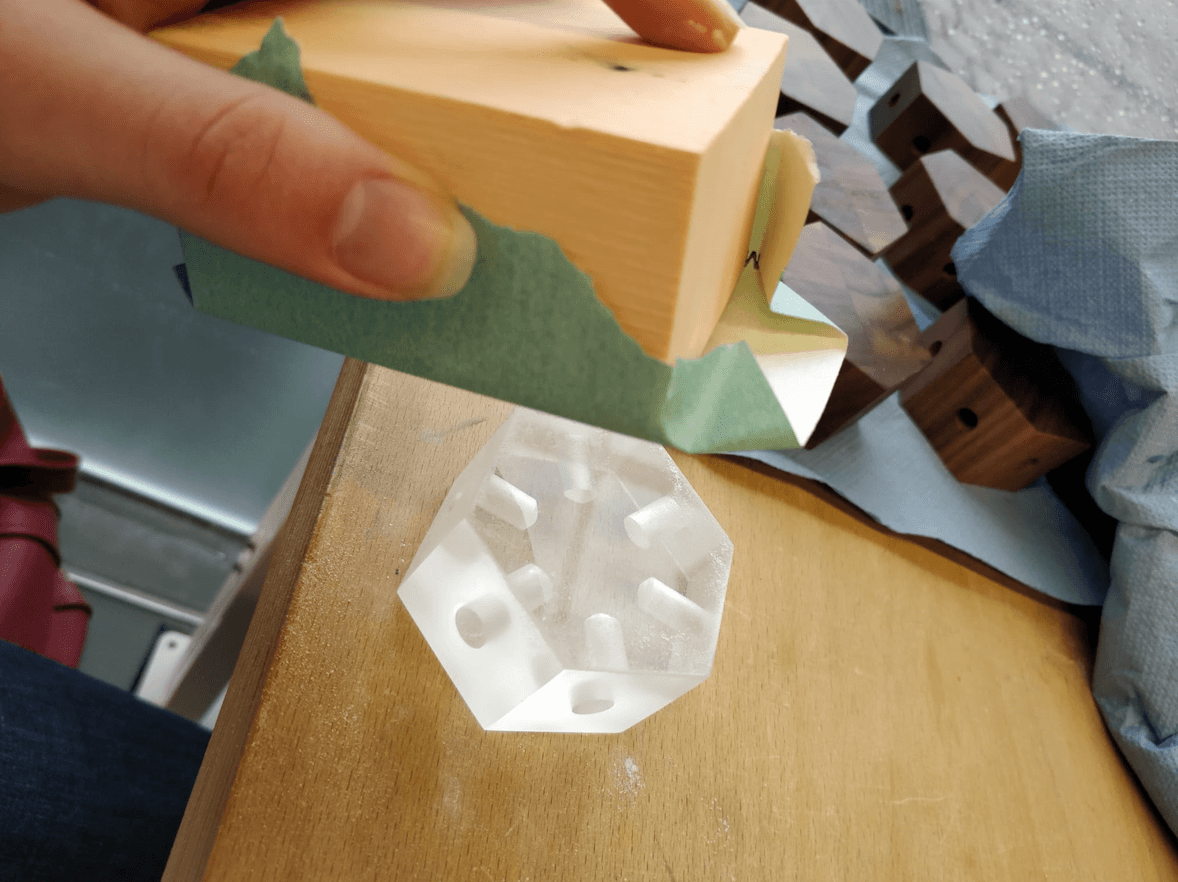 Construction kit elements stacked to test tower stability