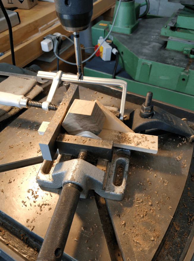 Finished building pieces displayed with visible material contrast