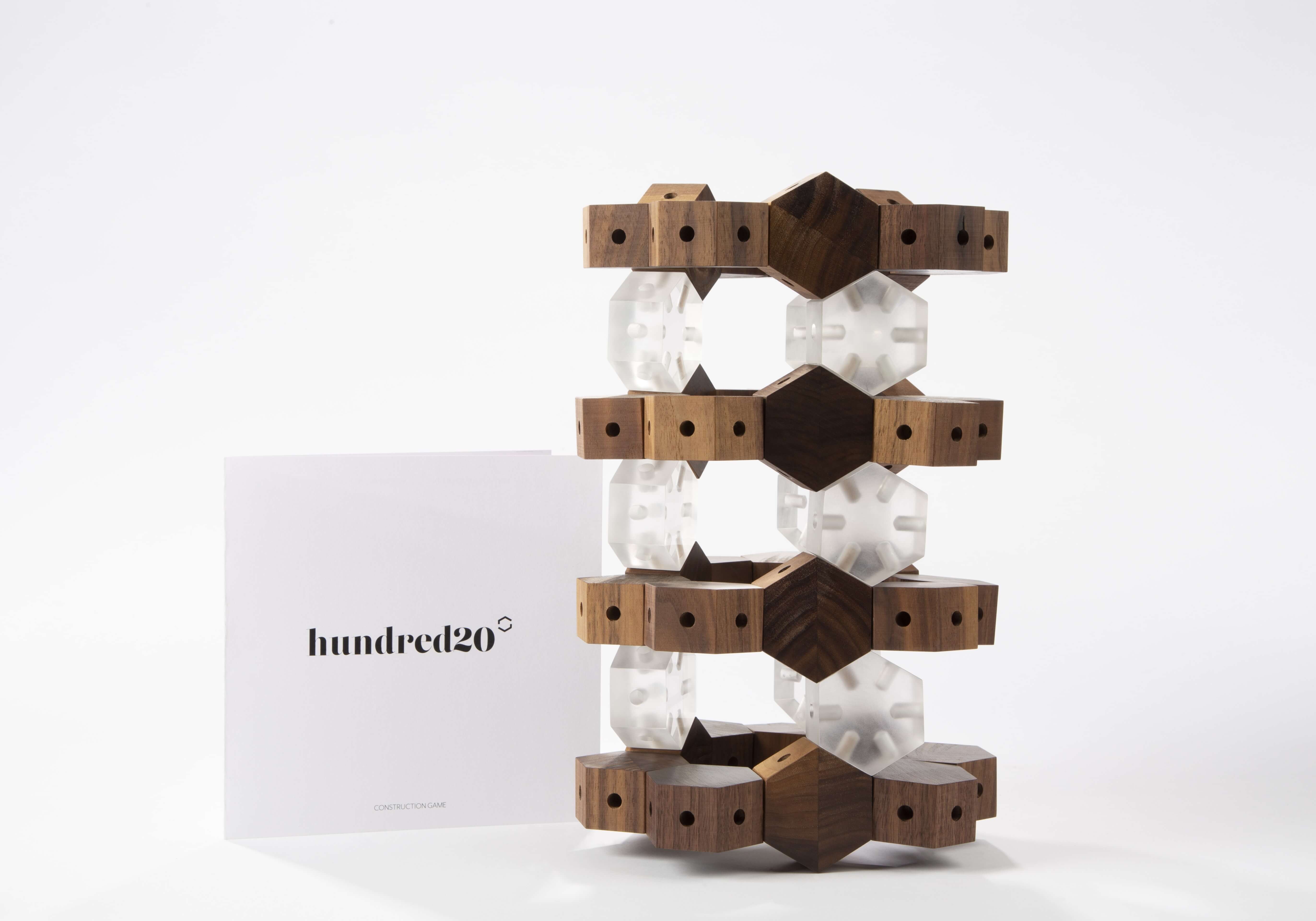 Open packaging showing the construction kit neatly arranged