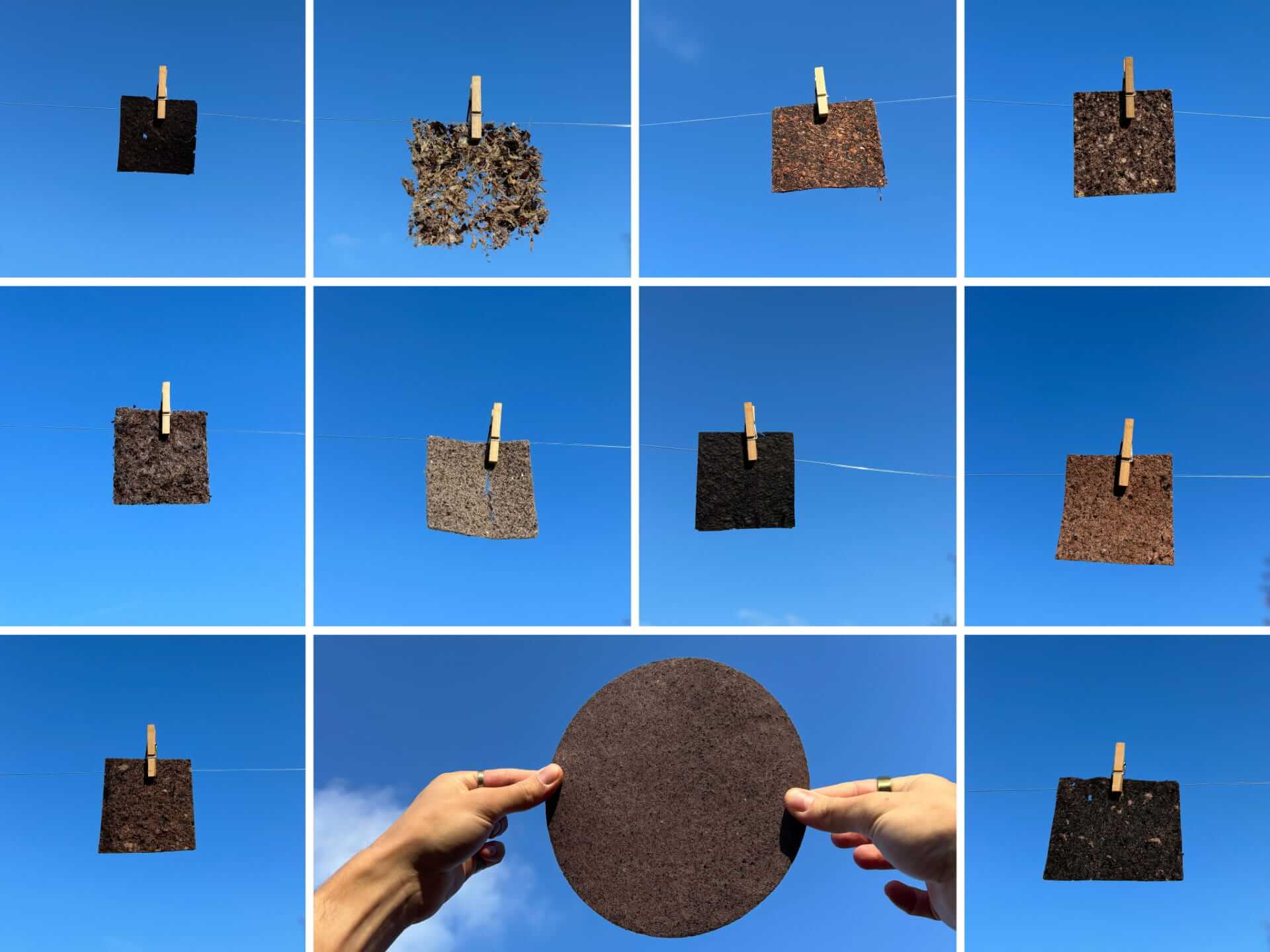 Tresterpapier-Prototyp, Ansicht 1