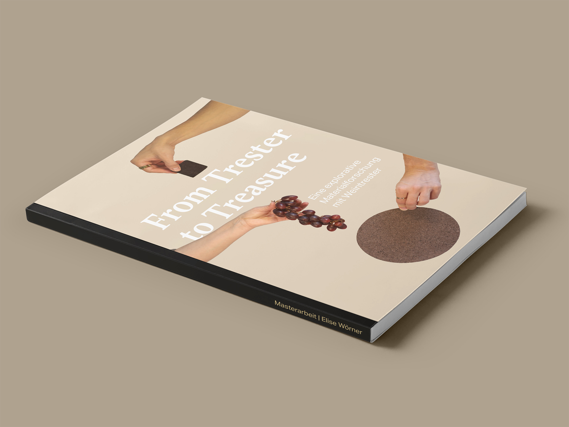 Weintrester in unterschiedlichen Mahlgraden auf transparenten Schalen