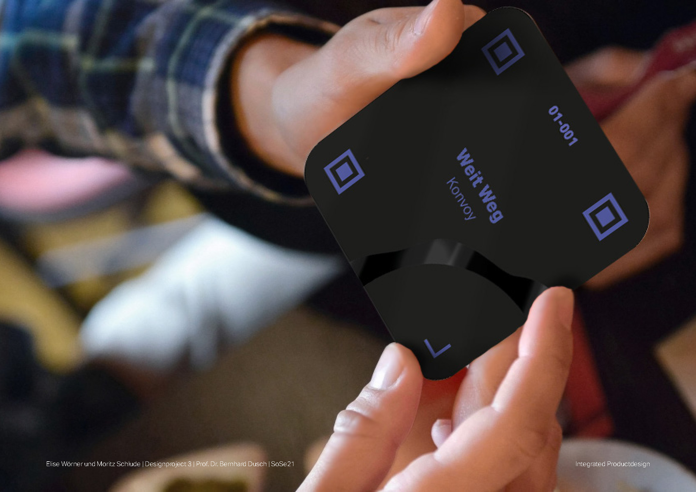 SINX coaster held in hand