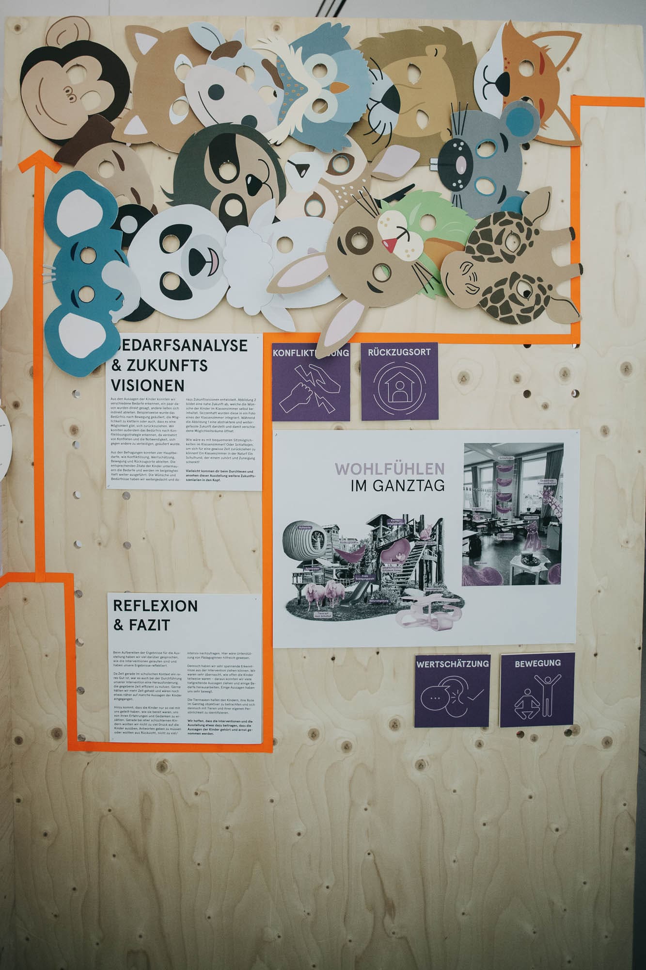 Detail of the school exhibition panel