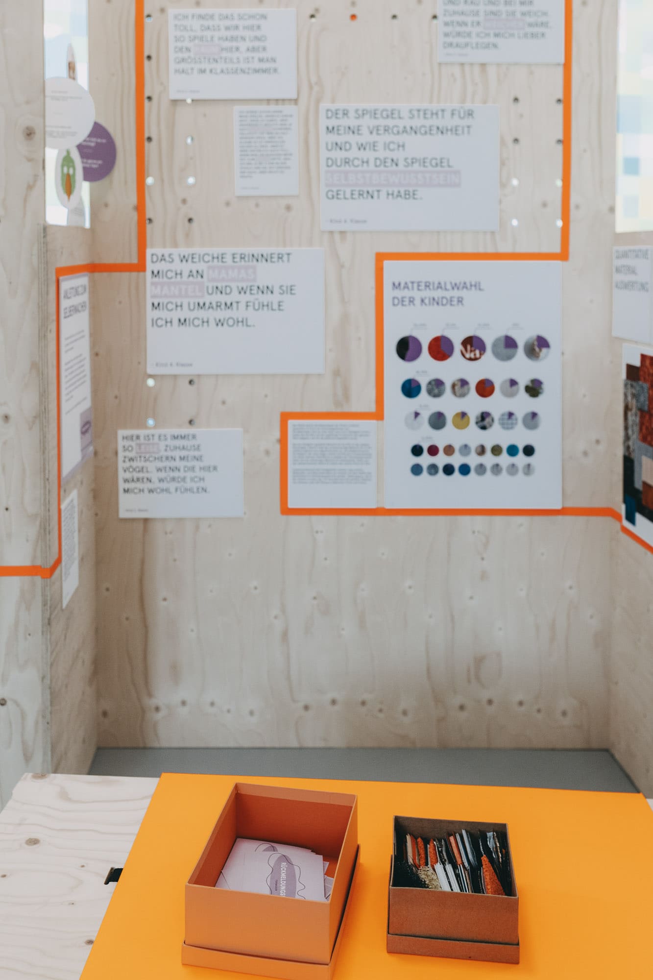 Vertical detail of the exhibition presentation