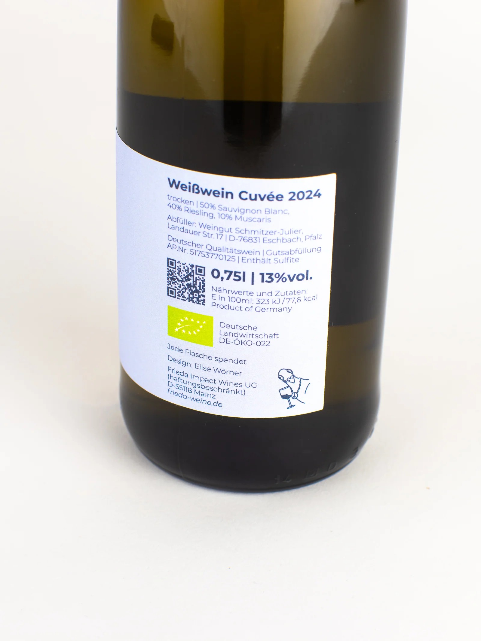 Frieda bottle label detail five