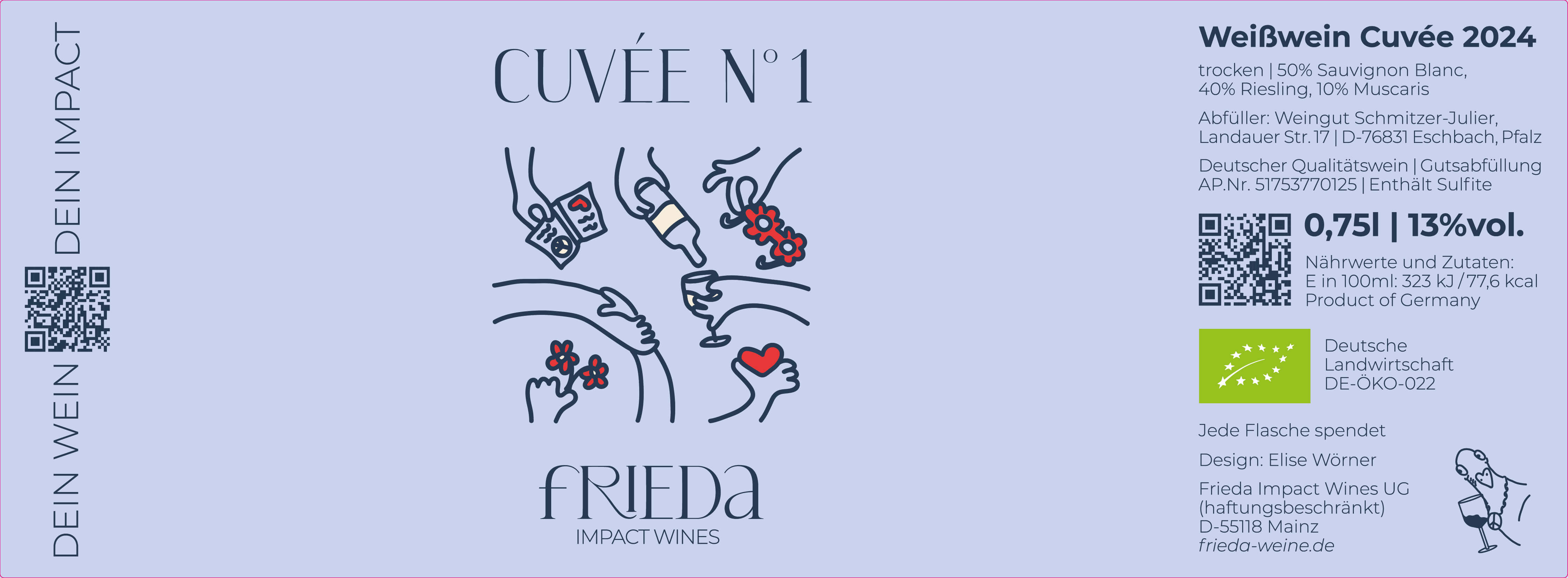 Frieda brand strip and editorial layout