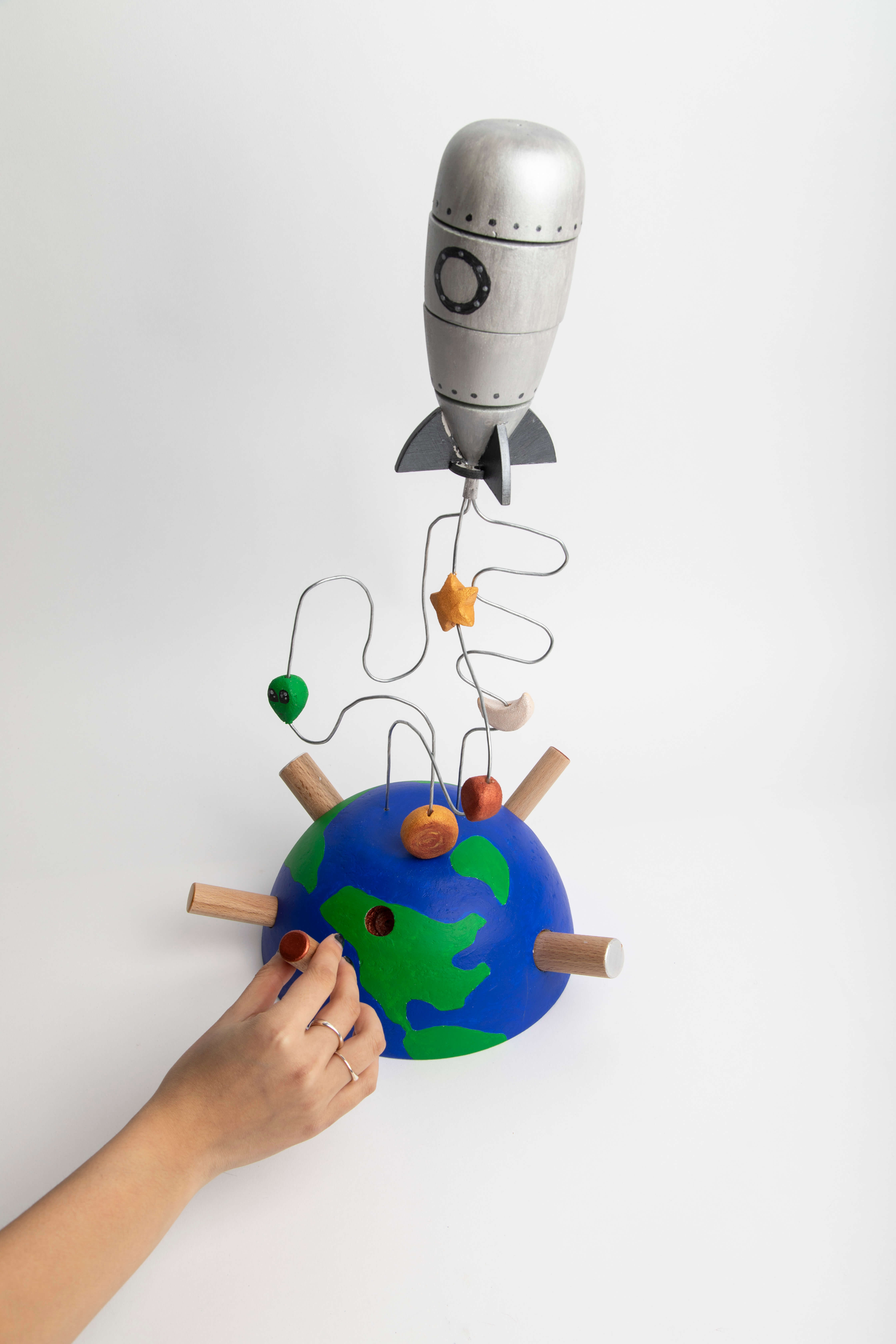 Technical drawing sheet for the rocket toy components