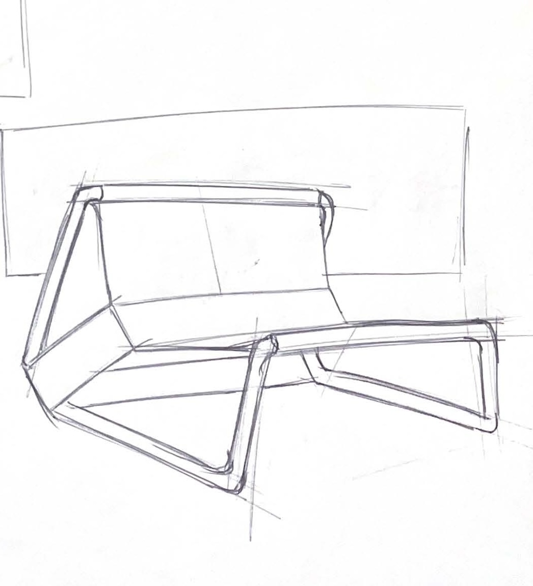 Sketch page with a compact object study