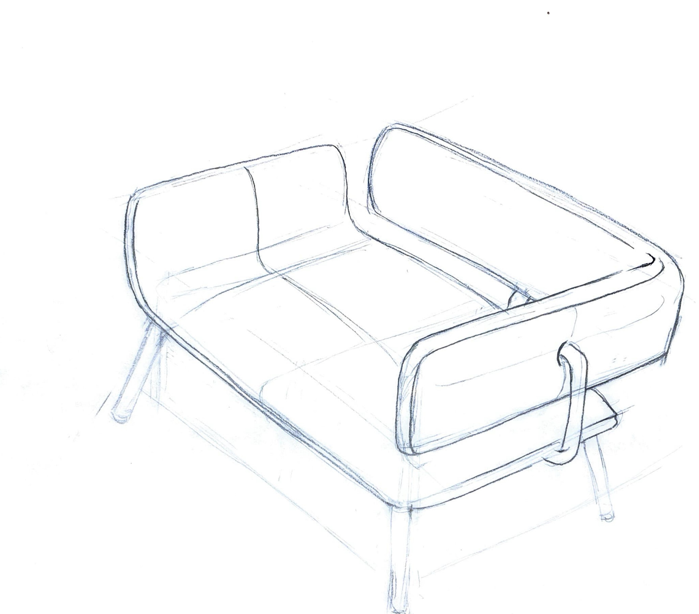 Final sketch spread combining hand drawing and marker rendering