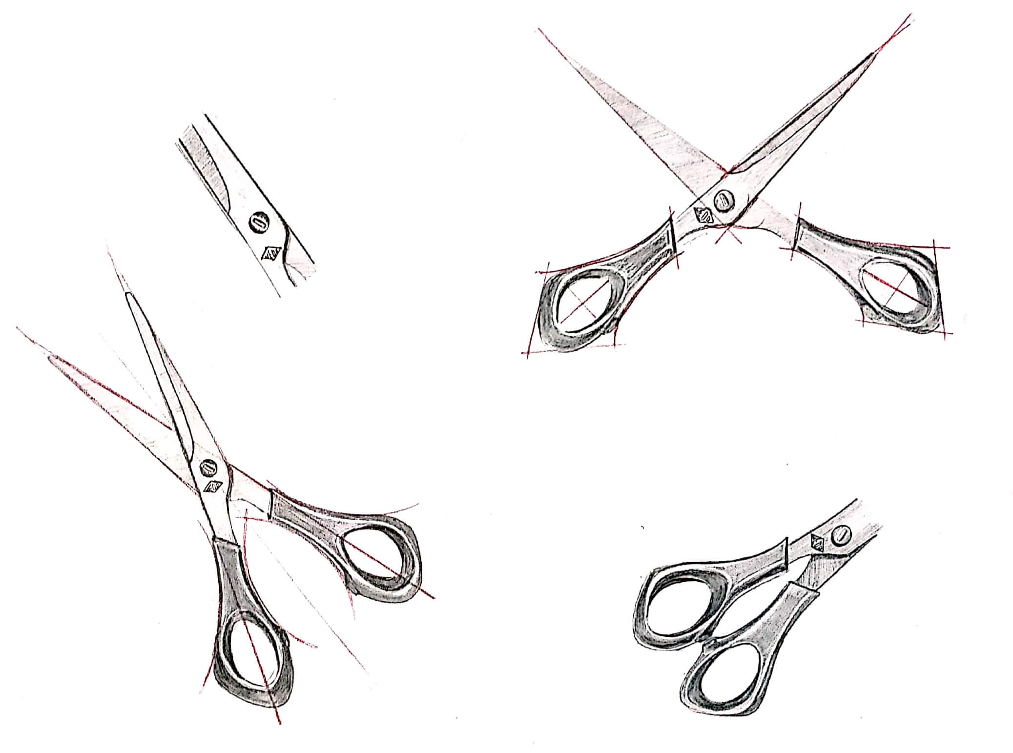 Rendered product sketch presented on a desk